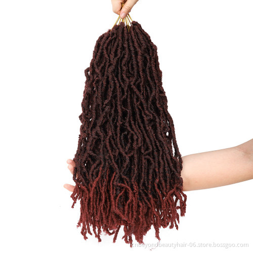 salon packaging labels Nu faux Locs Hair Synthetic Pre-Made Loop Crochet Braiding Hair Faux soft dread braids styles